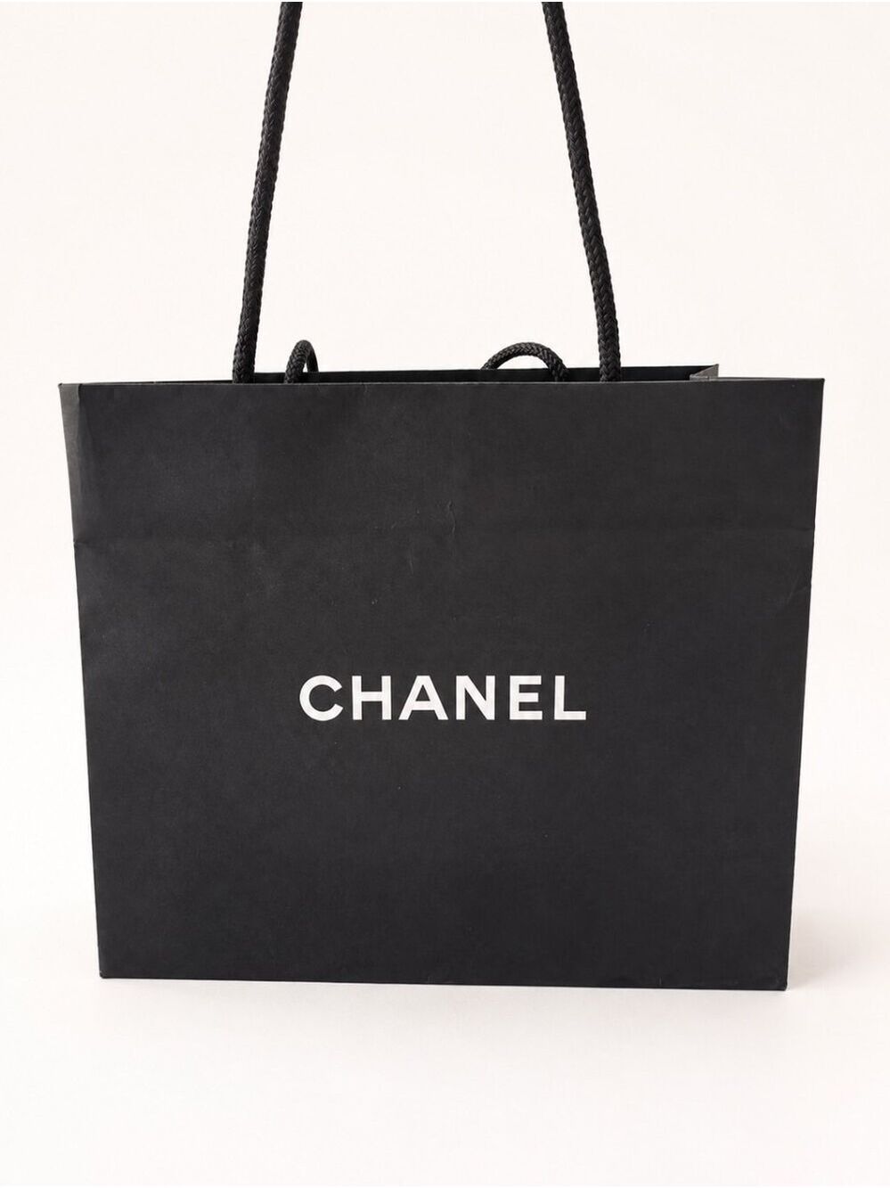 CHANEL Authentic Black Paper Shopping Gift Bag Medium